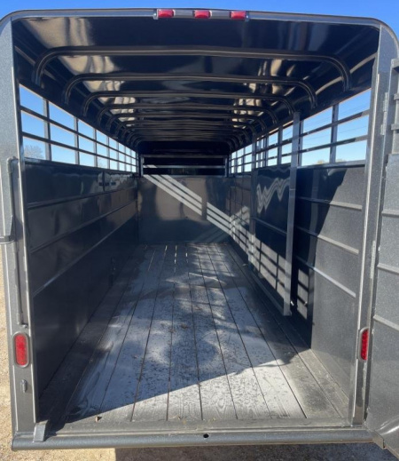 New 2024 Calico Trailers 6 ft 6 in x 6 ft x 20 ft. Gooseneck Swing Slide Rear Stock / Stock Combo Trailer