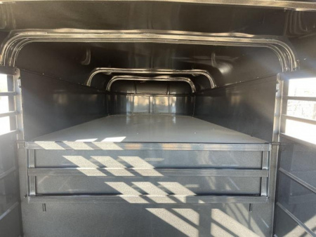 New 2024 Calico Trailers 6 ft 6 in x 6 ft x 20 ft. Gooseneck Swing Slide Rear Stock / Stock Combo Trailer
