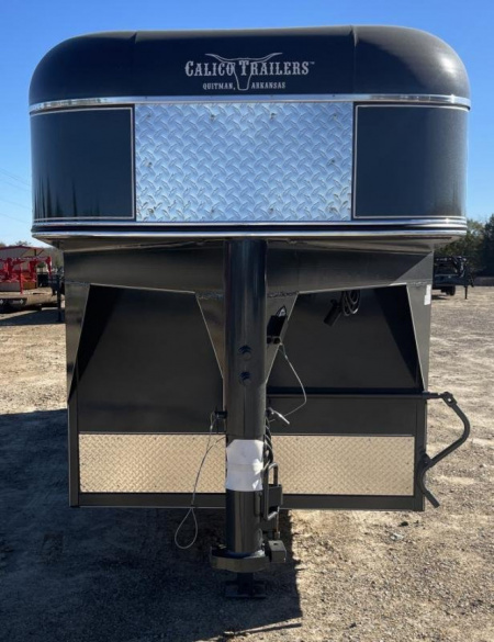 New 2024 Calico Trailers 6 ft 6 in x 6 ft x 20 ft. Gooseneck Swing Slide Rear Stock / Stock Combo Trailer