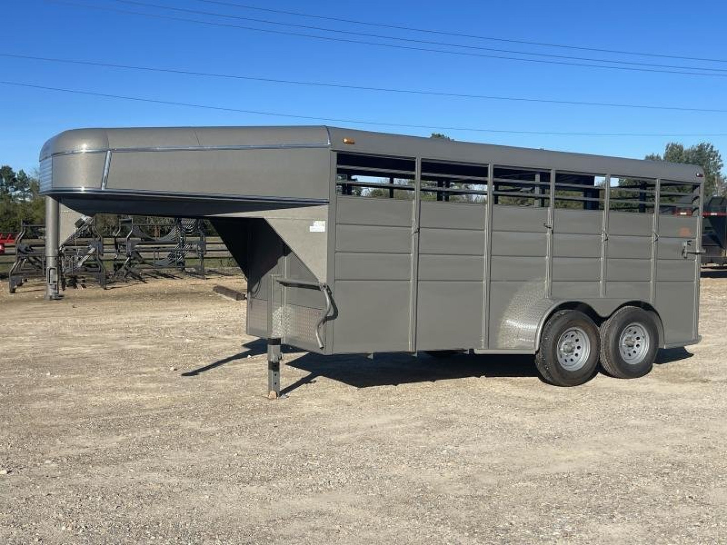New 2024 Calico Trailers 6 ft. x 16 ft. Gooseneck Stock Swing Slide Rear Stock / Stock Combo Trailer