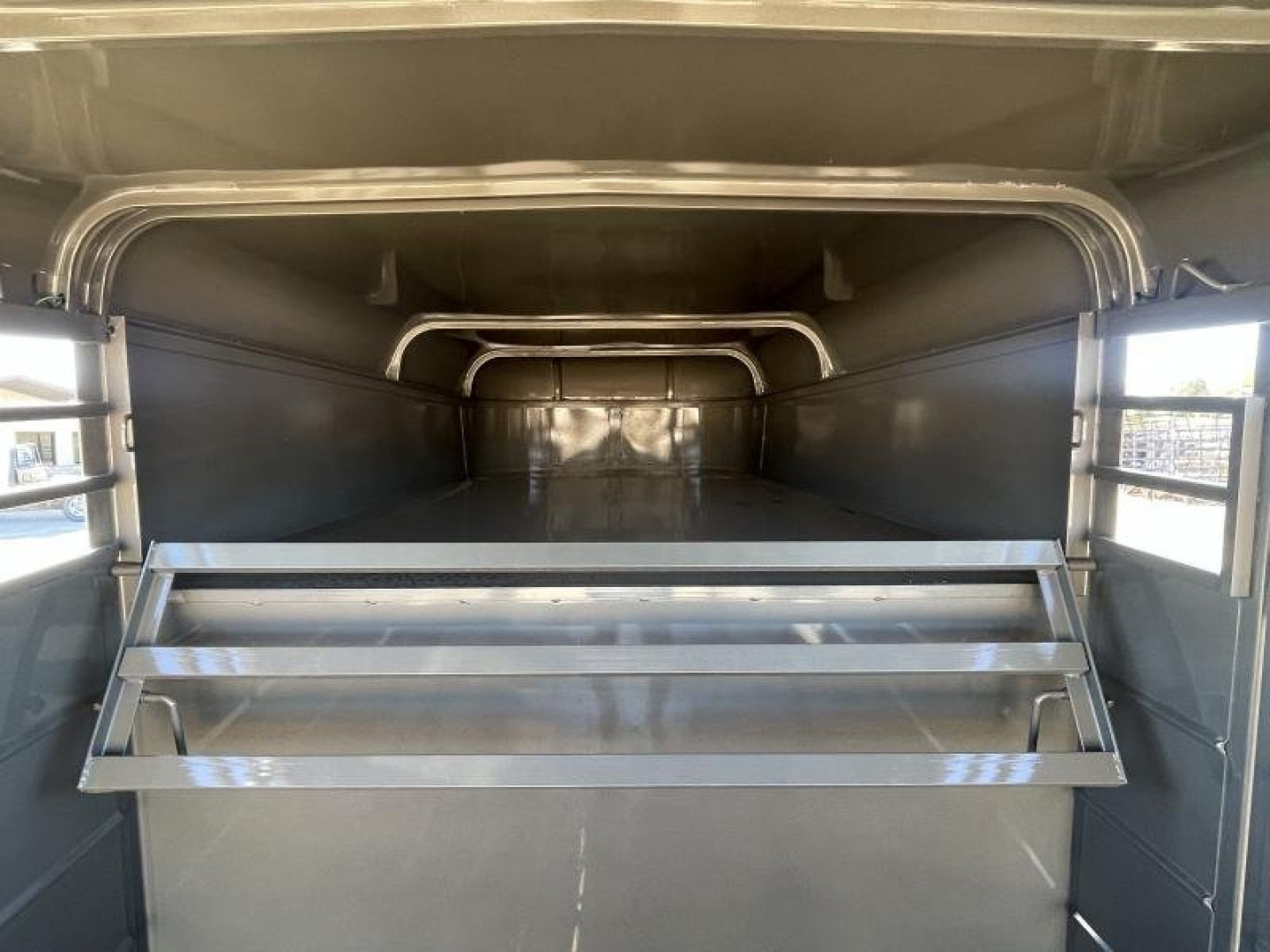 New 2024 Calico Trailers 6 ft. x 16 ft. Gooseneck Stock Swing Slide Rear Stock / Stock Combo Trailer