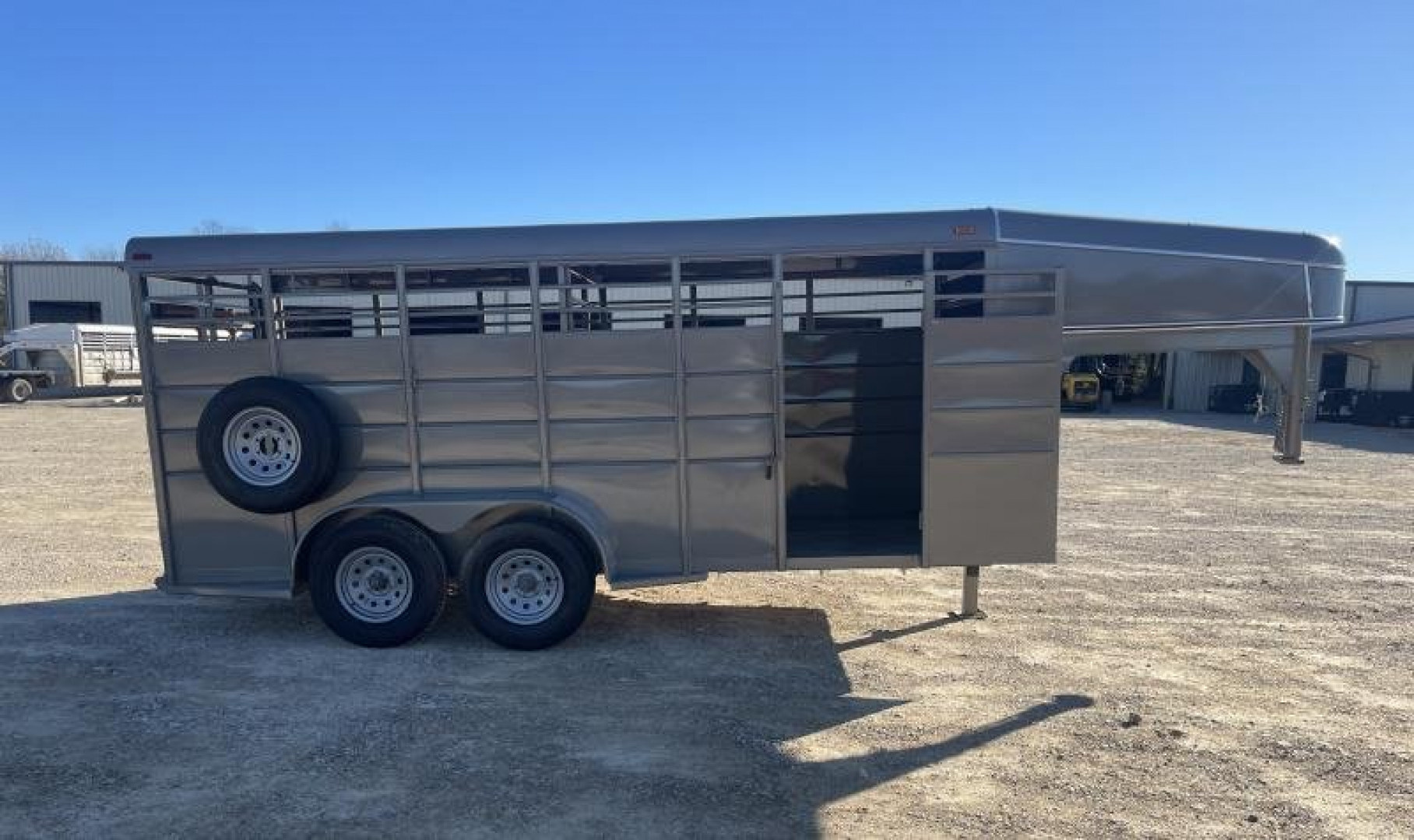 New 2024 Calico Trailers 6 ft. x 16 ft. Gooseneck Stock Swing Slide Rear Stock / Stock Combo Trailer