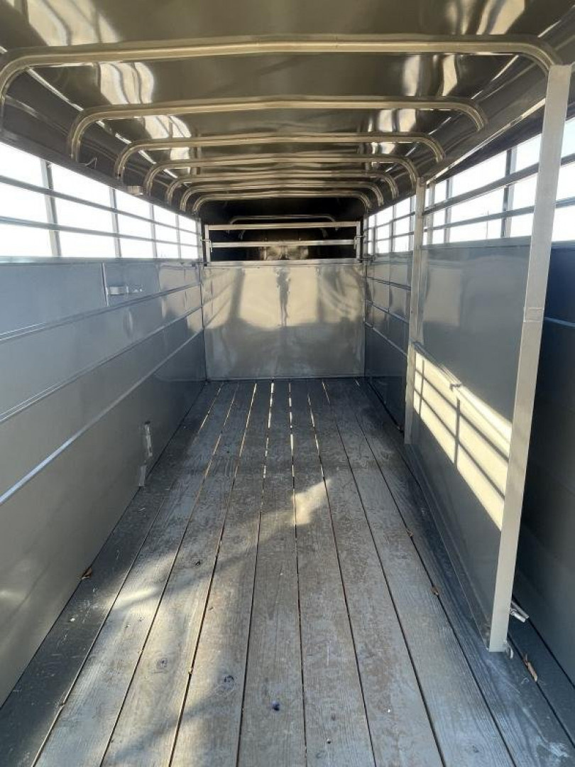 New 2024 Calico Trailers 6 ft. x 16 ft. Gooseneck Stock Swing Slide Rear Stock / Stock Combo Trailer
