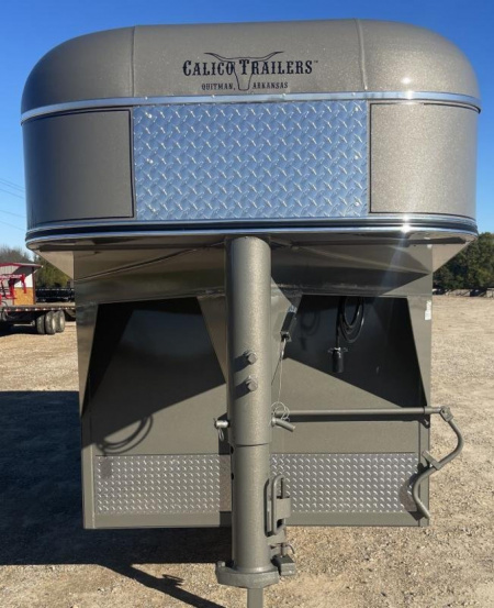 New 2024 Calico Trailers 6 ft. x 16 ft. Gooseneck Stock Swing Slide Rear Stock / Stock Combo Trailer