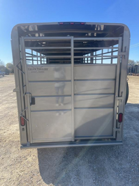 New 2024 Calico Trailers 6 ft. x 16 ft. Gooseneck Stock Swing Slide Rear Stock / Stock Combo Trailer