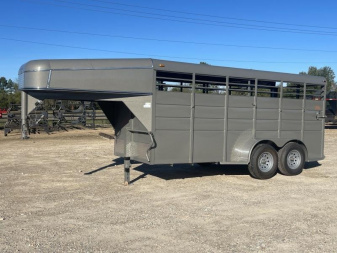 New 2024 Calico Trailers 6 ft. x 16 ft. Gooseneck Stock Swing Slide Rear
