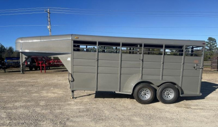 New 2024 Calico Trailers 6 ft. x 16 ft. Gooseneck Stock Swing Slide Rear Stock / Stock Combo Trailer