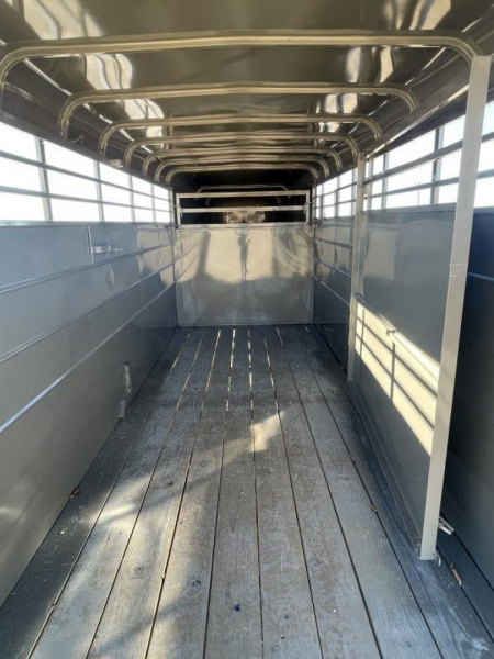 New 2024 Calico Trailers 6 ft. x 16 ft. Gooseneck Stock Swing Slide Rear Stock / Stock Combo Trailer