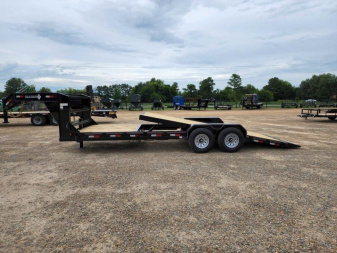 New 2023 Diamond T Trailers 83 in. X 20 ft. Skid Pro 1406 Gooseneck Tilt Deck Trailer GVWR 15000