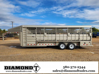 New 2023 GR Trailers 6 ft. 8 in. x 24 ft. Gooseneck Stock Combo Swing Slide Rear