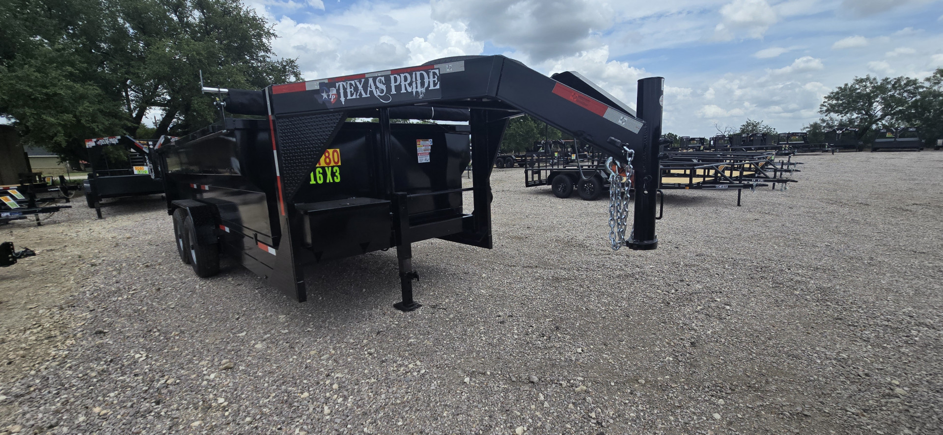 New 2025 Texas Pride - Gooseneck Dump Trailer 16'x3' - 16K GVWR - 3 Way Gate - Tarp
