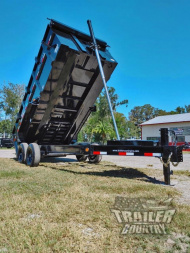New Brand New 7'x16' Tandem Axle, Bumper Pull, 3 Stage Telescopic Cylinder Dump Trlr