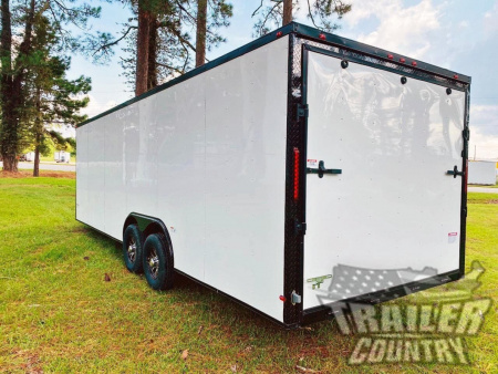 New 2026 8.5 x 24 Enclosed Car / Toy Hauler Cargo Trlr w/ Custom Blackout Package