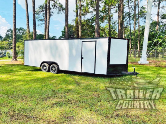New NEW Model 8.5 x 24 Enclosed Car / Toy Hauler Cargo Trlr w/ Custom Blackout Package