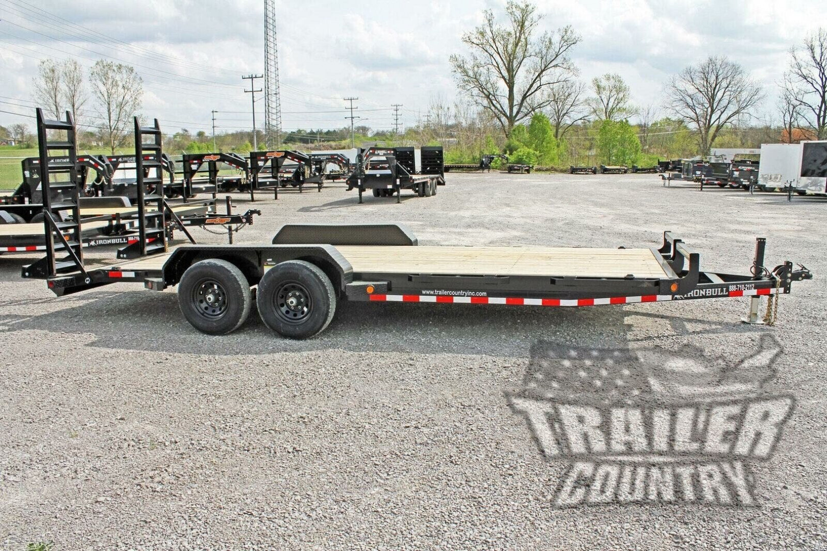 New 2026 New 7' x 20' (18' + 2') Heavy Duty 10k Equipment Hauler Trailer w/ Spring Assisted Ramps.