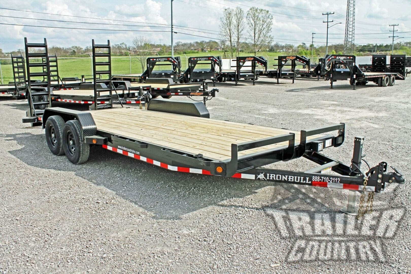 New 2026 New 7' x 20' (18' + 2') Heavy Duty 10k Equipment Hauler Trailer w/ Spring Assisted Ramps.