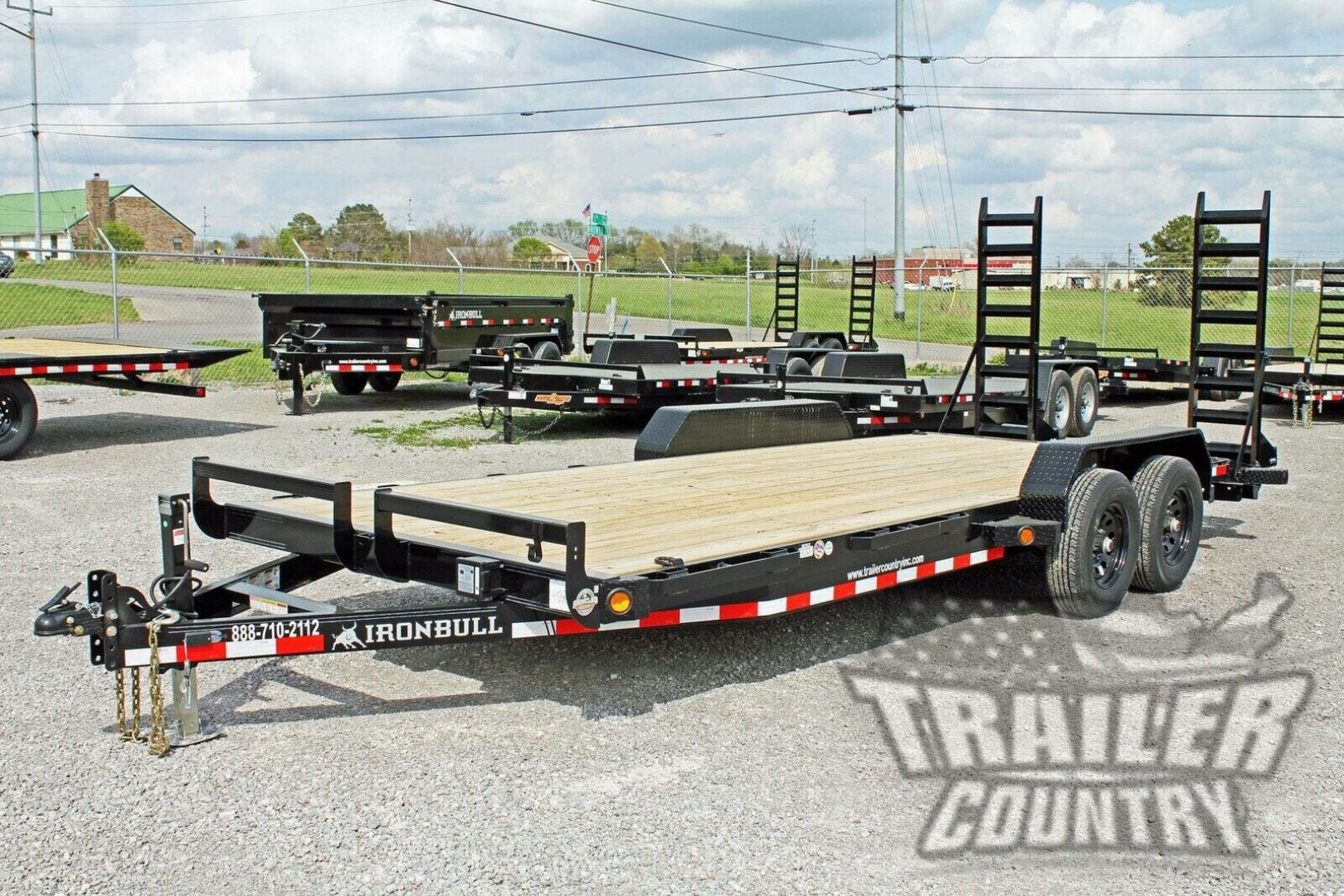 New 2026 New 7' x 20' (18' + 2') Heavy Duty 10k Equipment Hauler Trailer w/ Spring Assisted Ramps.
