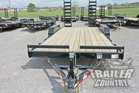 New 2026 New 7' x 20' (18' + 2') Heavy Duty 10k Equipment Hauler Trailer w/ Spring Assisted Ramps.