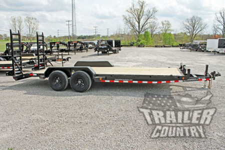 New 2026 New 7' x 20' (18' + 2') Heavy Duty 10k Equipment Hauler Trailer w/ Spring Assisted Ramps.