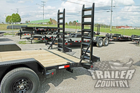 New 2026 New 7' x 20' (18' + 2') Heavy Duty 10k Equipment Hauler Trailer w/ Spring Assisted Ramps.