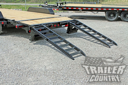 New 2026 New 7' x 20' (18' + 2') Heavy Duty 10k Equipment Hauler Trailer w/ Spring Assisted Ramps.