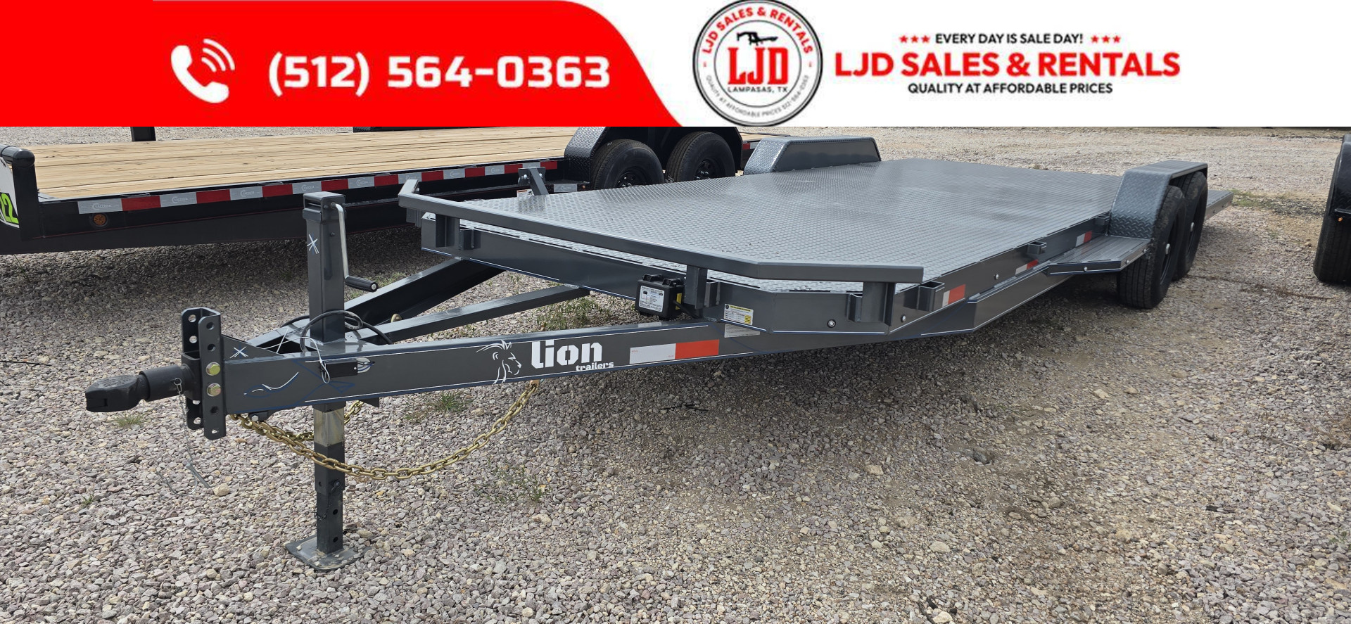 New 2025 Lion - 83" x 22' Car Hauler / Equipment Trailer 12K GVWR