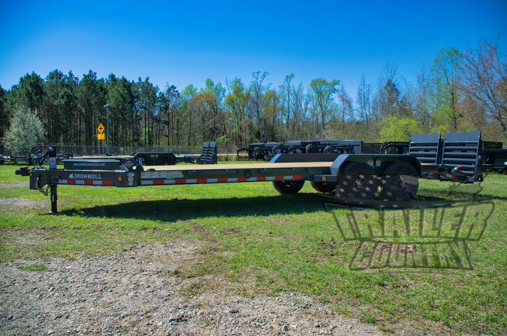 New 2026 New 7' x 22' (19' + 3') Heavy Duty 14K Heavy Equipment Trailer w/ Spring Assisted Rampage Ramps & Heavy Duty 8" I-Beam Main Frame