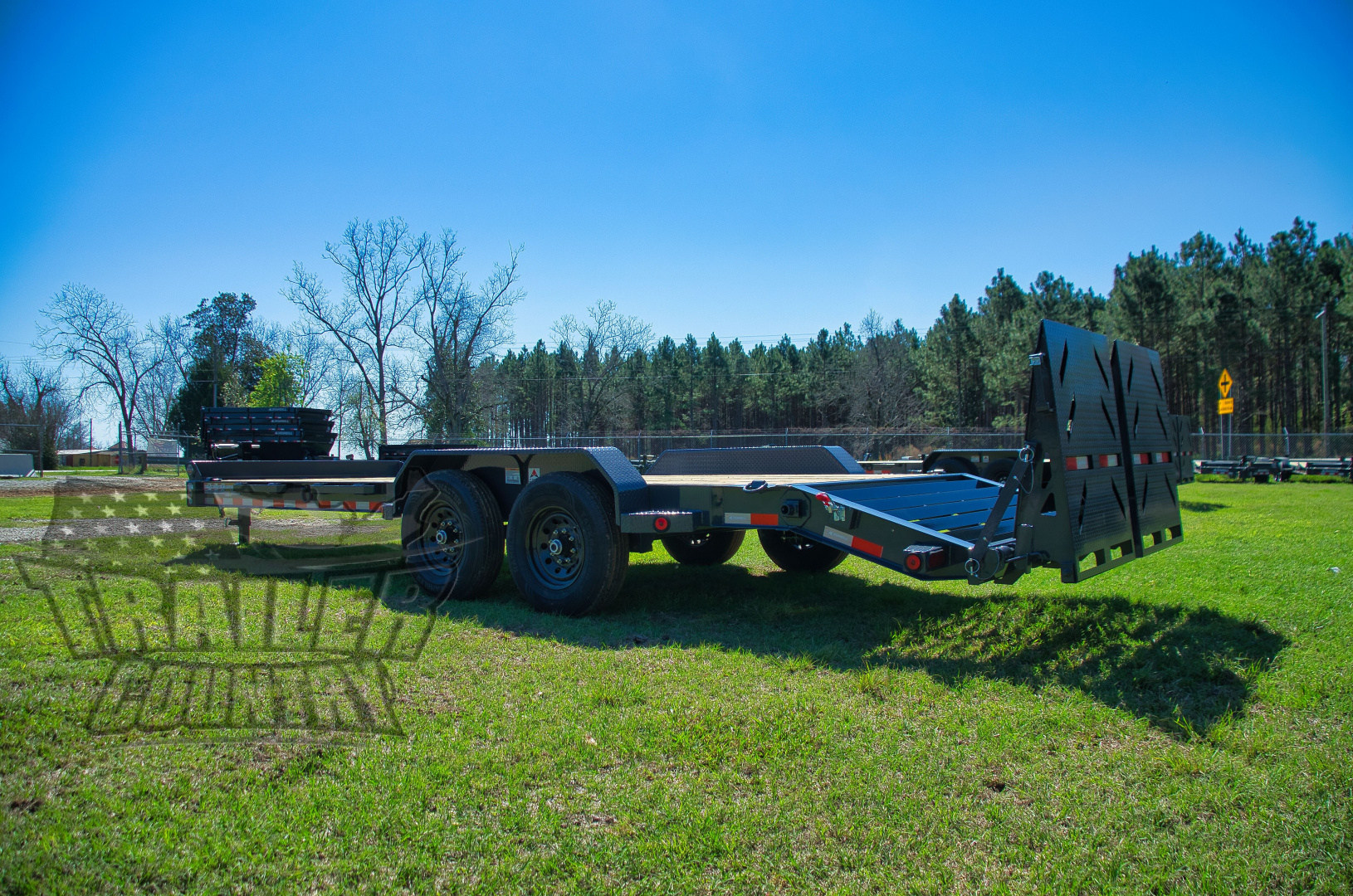 New 2026 New 7' x 22' (19' + 3') Heavy Duty 14K Heavy Equipment Trailer w/ Spring Assisted Rampage Ramps & Heavy Duty 8" I-Beam Main Frame
