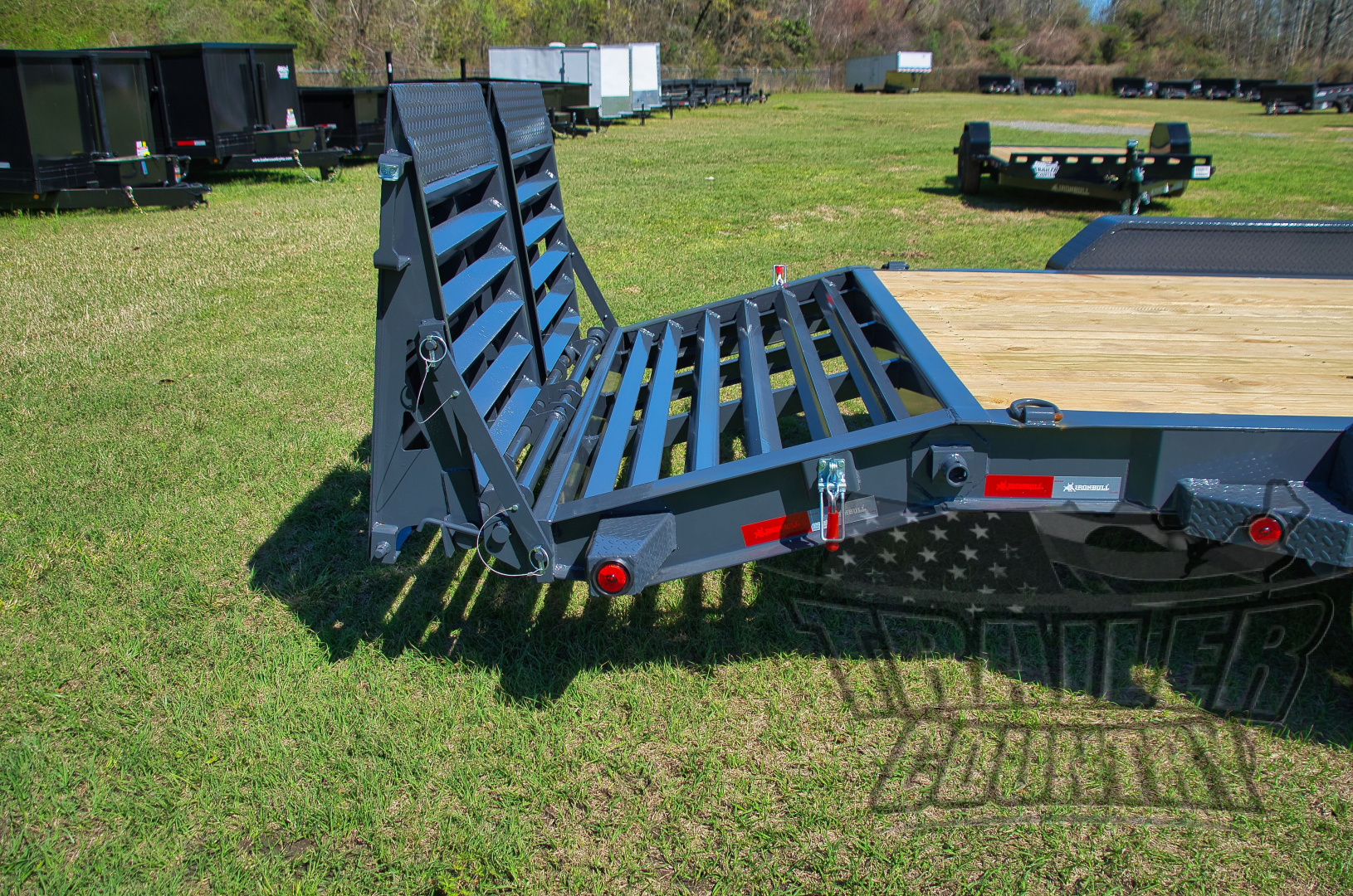 New 2026 New 7' x 22' (19' + 3') Heavy Duty 14K Heavy Equipment Trailer w/ Spring Assisted Rampage Ramps & Heavy Duty 8" I-Beam Main Frame