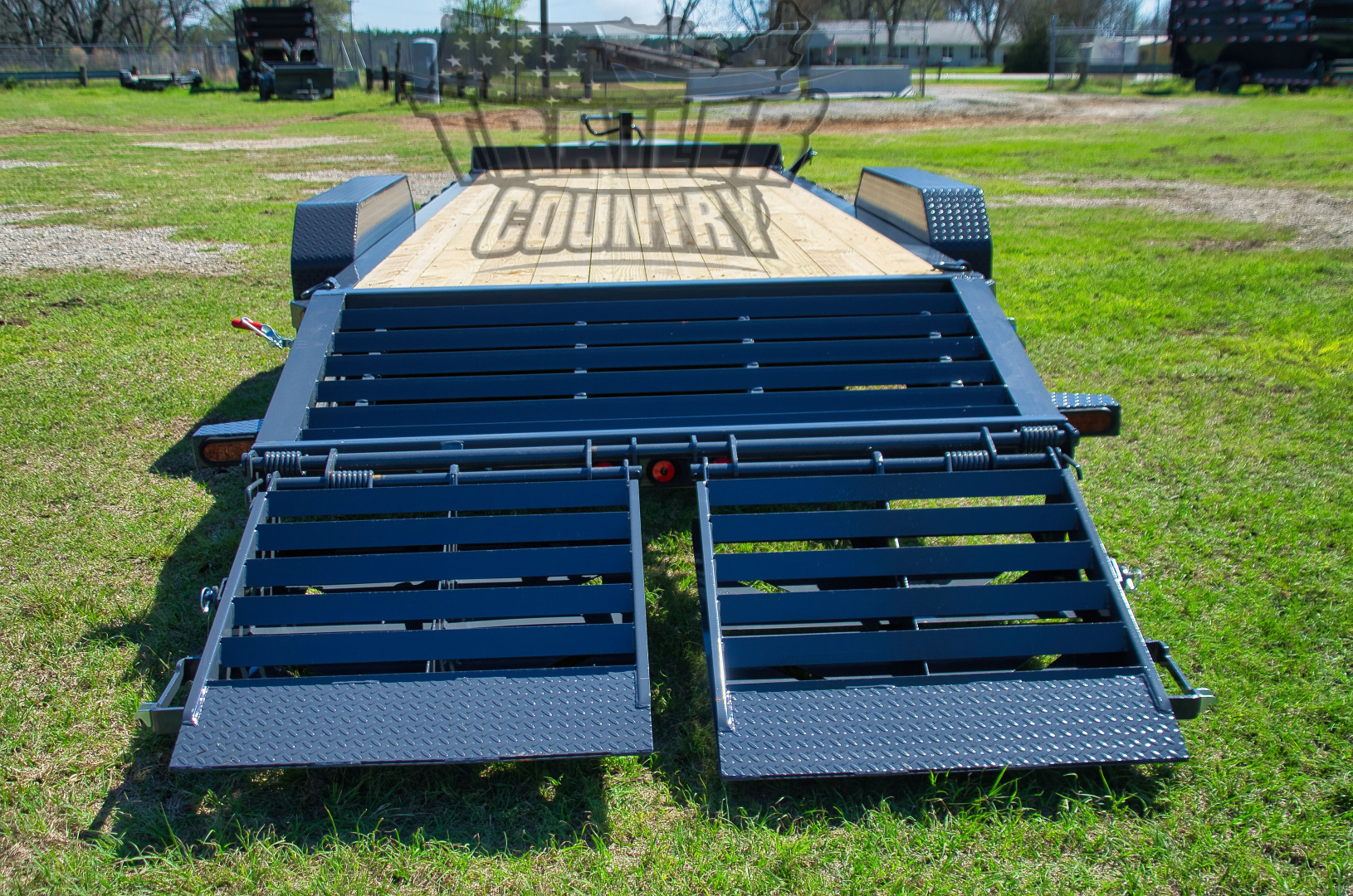 New 2026 New 7' x 22' (19' + 3') Heavy Duty 14K Heavy Equipment Trailer w/ Spring Assisted Rampage Ramps & Heavy Duty 8" I-Beam Main Frame