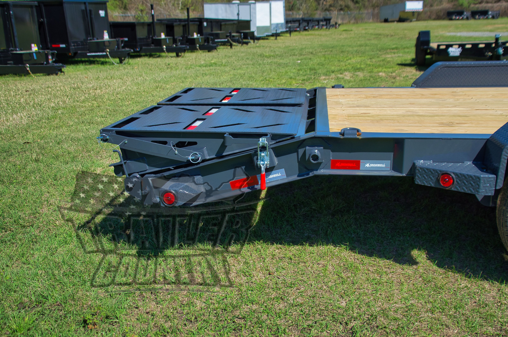 New 2026 New 7' x 22' (19' + 3') Heavy Duty 14K Heavy Equipment Trailer w/ Spring Assisted Rampage Ramps & Heavy Duty 8" I-Beam Main Frame