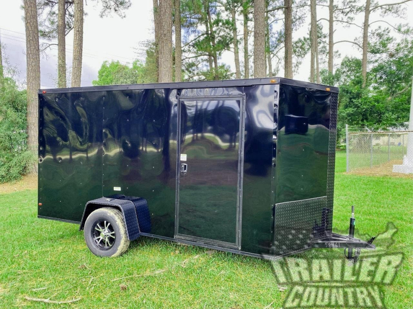 New NEW Model 6 X 12 Single Axle, V-Nosed Enclosed Blacked Out Motorcycle Cargo Trailer