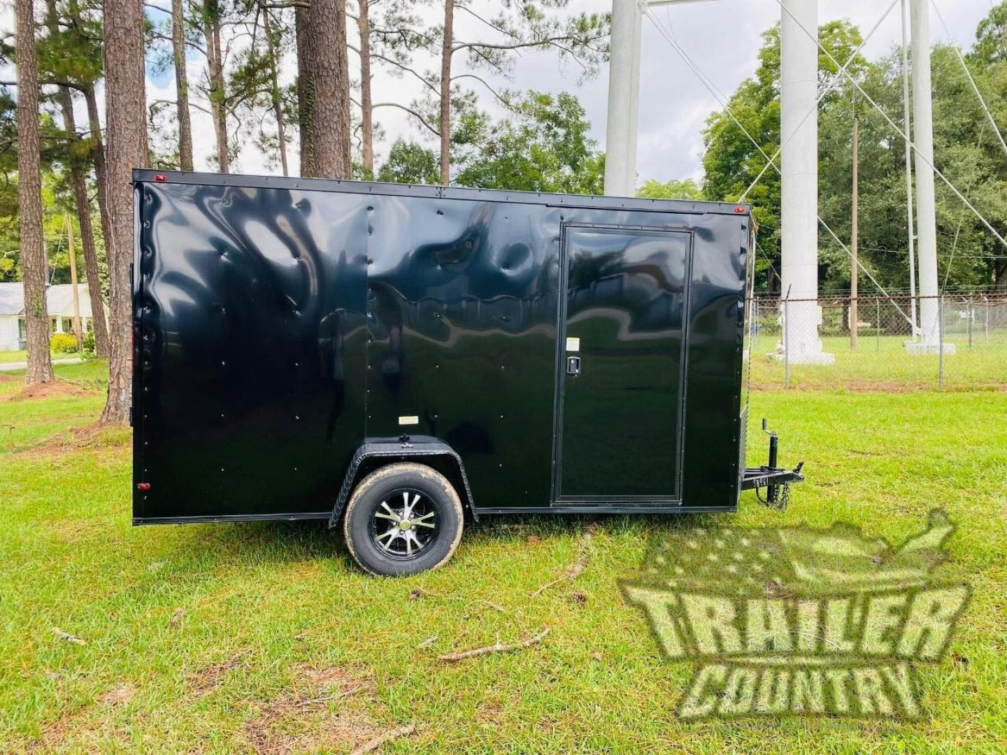 New NEW Model 6 X 12 Single Axle, V-Nosed Enclosed Blacked Out Motorcycle Cargo Trailer