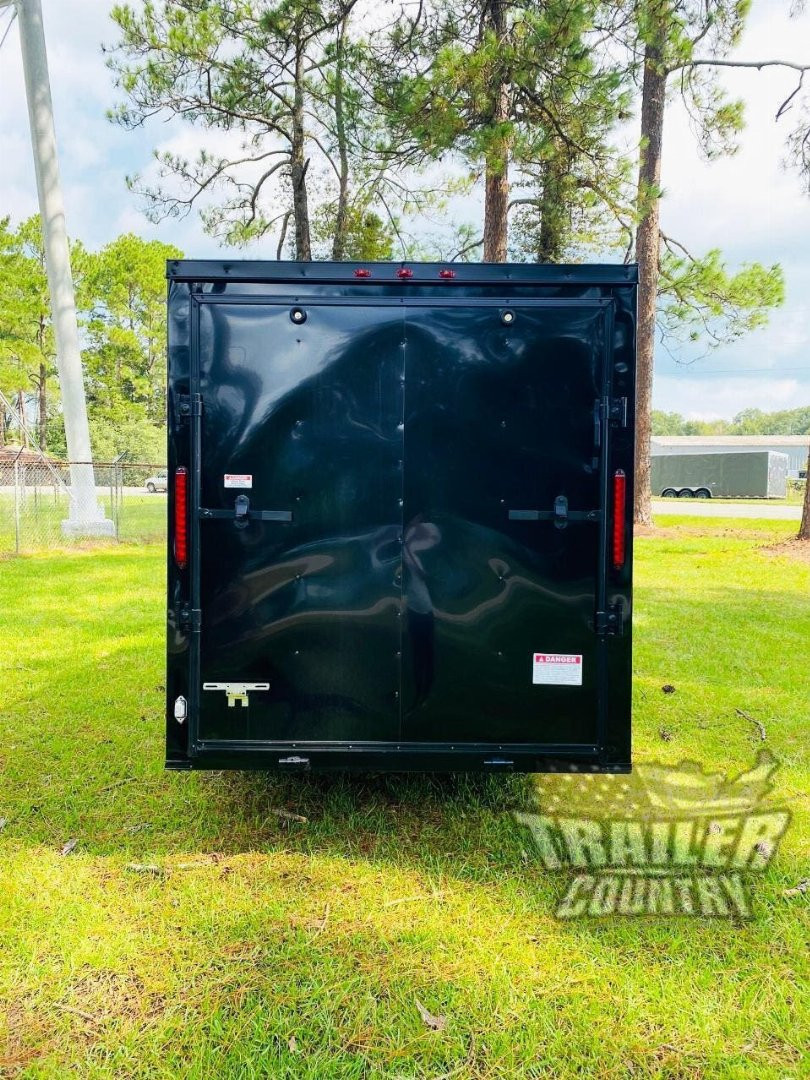 New NEW Model 6 X 12 Single Axle, V-Nosed Enclosed Blacked Out Motorcycle Cargo Trailer