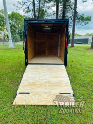 New NEW Model 6 X 12 Single Axle, V-Nosed Enclosed Blacked Out Motorcycle Cargo Trailer