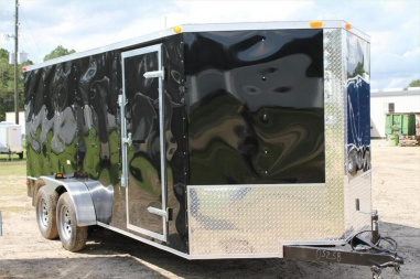 New Brand New 7 X 14 Tandem Axle, V-Nosed Enclosed Motorcycle Cargo Trailer
