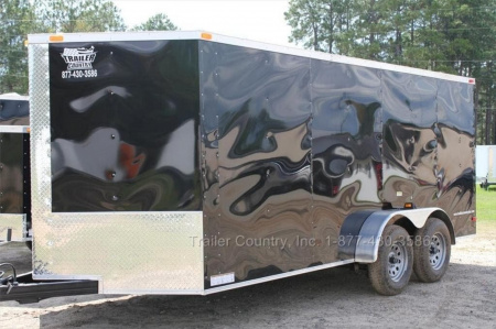 New 2026 New 7 X 14 Tandem Axle, V-Nosed Enclosed Motorcycle Cargo Trailer.