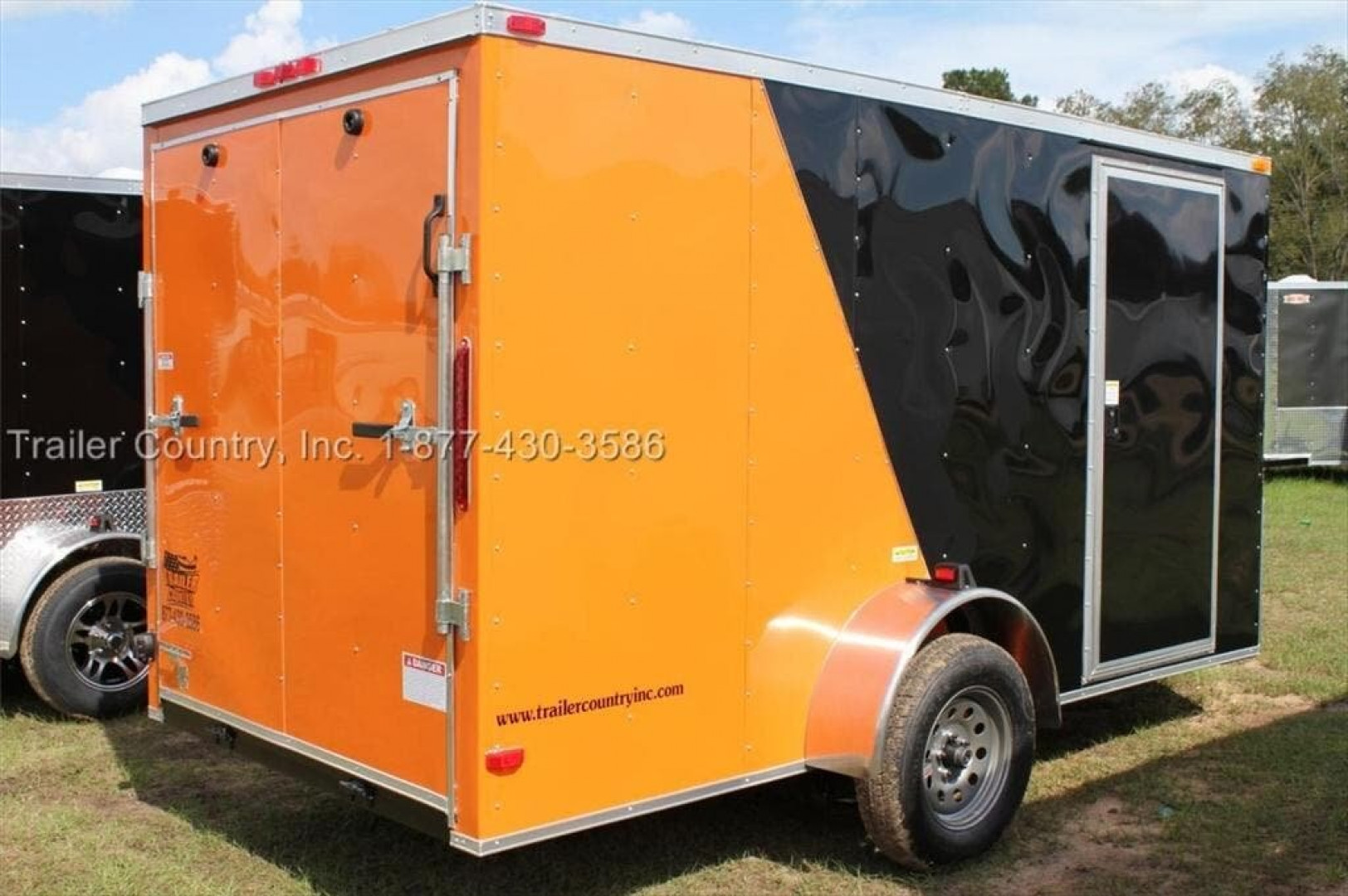 New Brand New 6 x 12 Motorcycle Cargo Trailer - Two Toned - Harley Davidson Colors