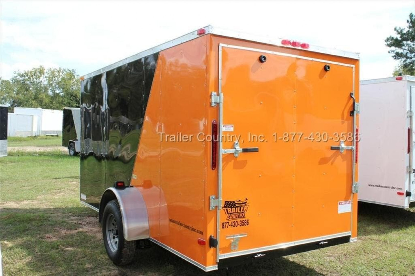 New Brand New 6 x 12 Motorcycle Cargo Trailer - Two Toned - Harley Davidson Colors