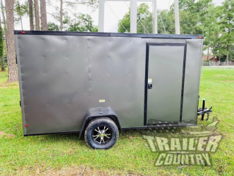 New Brand New Model 6 X 12 Single Axle BLACKED OUT Motorcycle Cargo Trailer