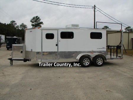 New 2026 NEW 7 X 14 + 4' Open Porch TAIL GATE CONCESSION TRAILER LOADED W/ OPTIONS
