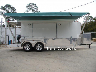 New NEW 7 X 14 + 4' Open Porch  TAIL GATE CONCESSION TRAILER LOADED W/ OPTIONS