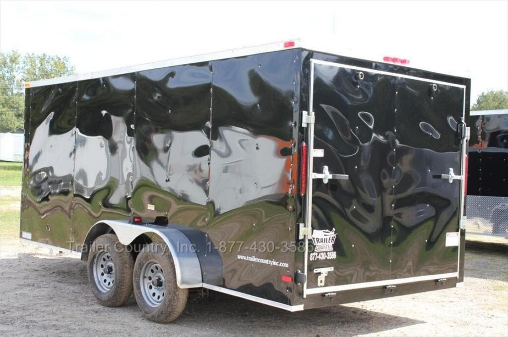 New Brand New 7 X 16 Tandem Axle, V-Nosed Enclosed Motorcycle Cargo Trailer