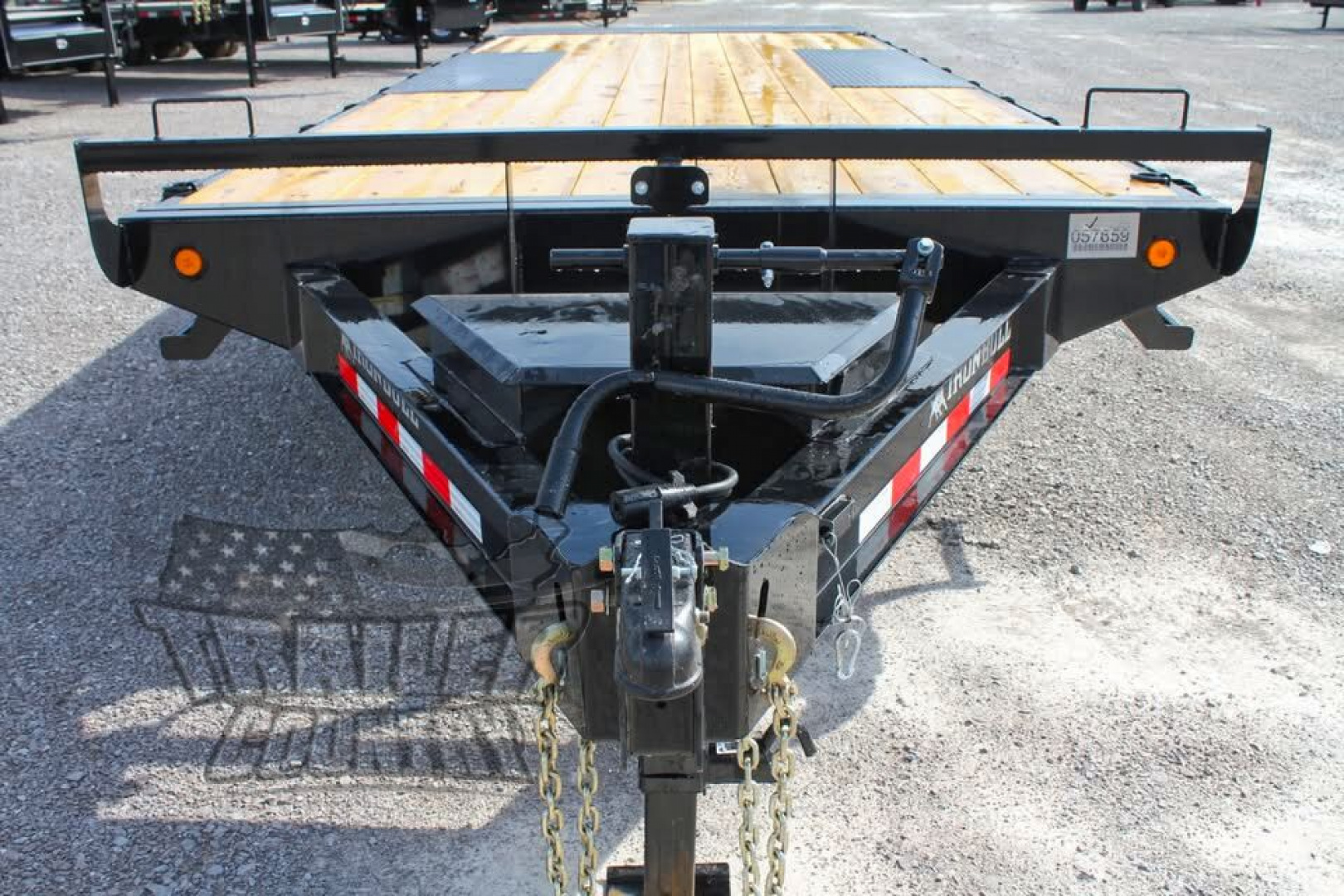 New 2026 New 102'' x 22' Heavy Duty Bumper Pull Wood Deck Power Up & Down Tilt Deck Trailer