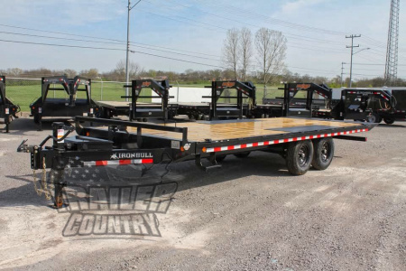 New 2026 New 102'' x 22' Heavy Duty Bumper Pull Wood Deck Power Up & Down Tilt Deck Trailer