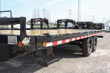 New 2026 New 102'' x 22' Heavy Duty Bumper Pull Wood Deck Power Up & Down Tilt Deck Trailer