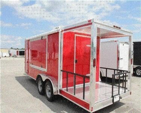 New 2026 NEW 7 x 21 Enclosed Concession Vending Trailer w/ 5ft Porch