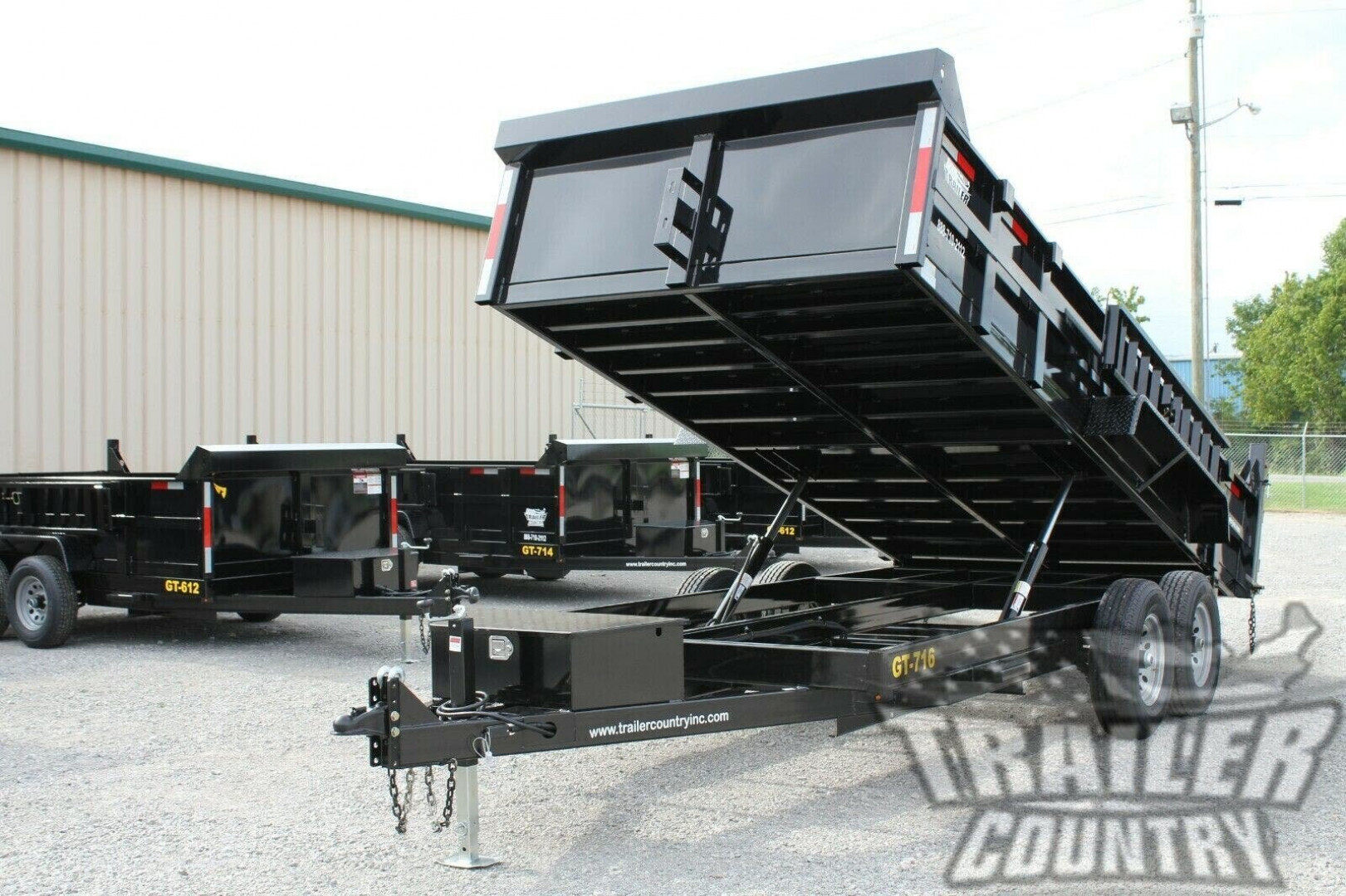 New Brand New 7' x 16' Bumper Pull Hydraulic Dump Trailer w/ 24" High Sides