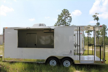 New NEW 8.5x22 Tandem Axle, Porch Enclosed Concession/Food Vending Trailer