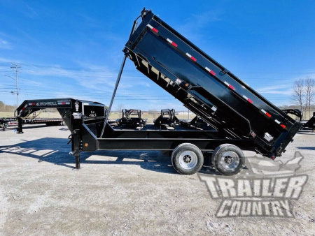New 2026 NEW 7' x 16' Iron Bull 3 Stage Telescopic Hydraulic Hoist GN Dump Trlr w/ 36" High Sides